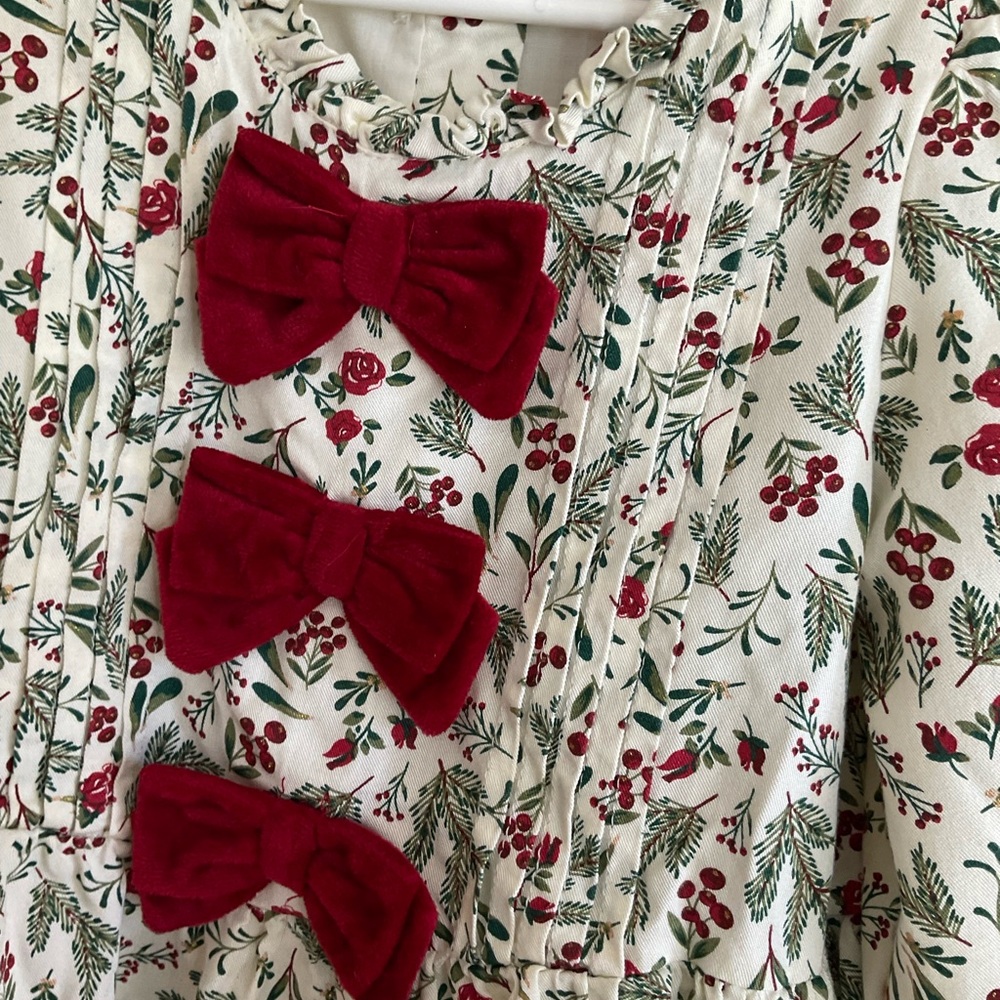 Floral Kids Top with Red Bows Tommy Bahamas holiday size‎ 4t - Picture 3 of 7